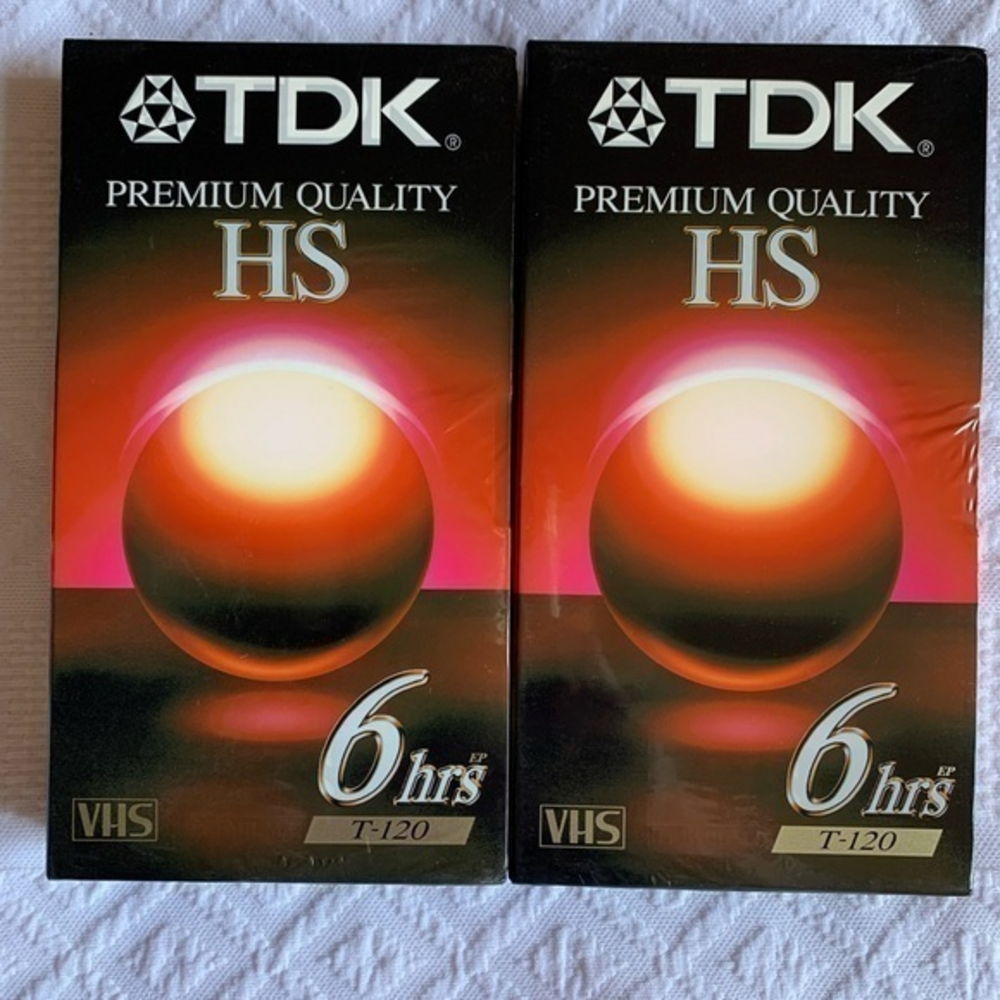 NWT Lot of 2 TDK Premium Quality VHS 6 HR‎ Tape